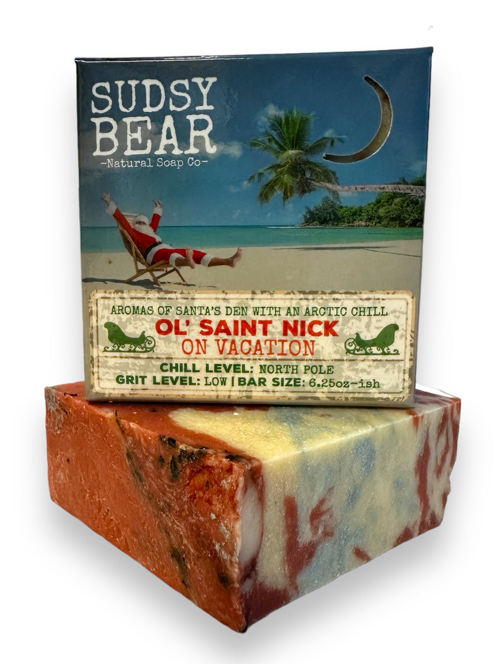 Ol' Saint Nick On Vacation Bar Soap